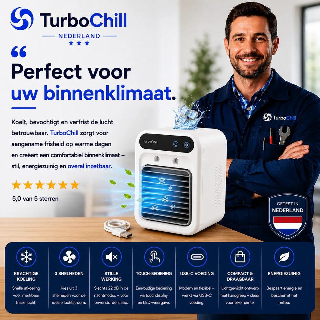 TurboChill - draagbare mini-airconditioner - het origineel
